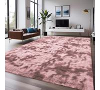 INSPIRE HOMEWARE Rugs Living Room 120 x 170 cm Soft Fluffy Tie Dye Pink Lilac Area Rugs for Bedroom Non Shedding Modern High Pile Carpet for Lounge Non Slip Nursery Rug for Kids Room