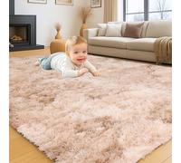 INSPIRE HOMEWARE Rugs Living Room Large 160x230 cm Soft Fluffy Tie Dye Beige Area Rugs for Bedroom Non Shedding Modern High Pile Carpet for Lounge Nursery Rug for Kids Room