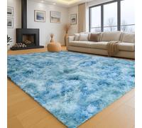 INSPIRE HOMEWARE Rugs Living Room Large 160x230 cm Soft Fluffy Tie Dye Teal Area Rugs for Bedroom Non Shedding Modern High Pile Carpet for Lounge Non Slip Nursery Rug for Kids Room