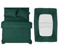 INSPIRE HOMEWARE Super king Duvet Set - Duvet Cover,Fitted Sheet with 2 Pillowcases - Premium Brushed Microfiber 4 piece superking duvets sets - Emerald Quilt Cover Set for All Seasons