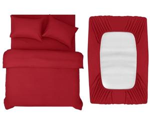 INSPIRE HOMEWARE Super king Duvet Set - Duvet Cover,Fitted Sheet with 2 Pillowcases - Premium Brushed Microfiber 4 piece superking duvets sets - Burgundy Quilt Cover Set for All Seasons
