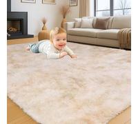 INSPIRE HOMEWARE Tie Dye Cream Rug Living Room 80x150 cm Soft Fluffy Area Rugs for Dining Room - High Pile Carpet Beside Modern Carpets for Bedroom Nursery Room Rug for Kids Room,