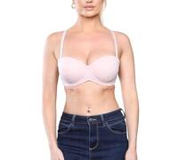 Inspire Me 5 Way Ladies Bra Strapless Underwired Multiway Push up Polyamide Bra Lightly Padded Soft Cup Bra (Dusty Pink, 40DD)