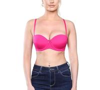 Inspire Me 5 Way Ladies Bra Strapless Underwired Multiway Push up Polyamide Bra Lightly Padded Soft Cup Bra (Cerise, 34C)