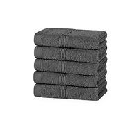 Inspire Me 500 GSM Extra Thick Plush Royal luxury Egyptian Cotton Towels Highly Absorbent Durable Hotel & Spa Bathroom (Set of 4) Machine Washable (Charcoal, Hand Towel)
