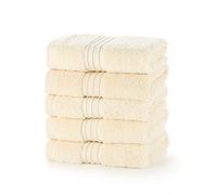 Inspire Me 700 GSM Extra Thick Plush Royal luxury Egyptian Cotton Towels Highly Absorbent Durable Hotel & Spa Bathroom (Set of 4) Machine Washable (Cream, Hand Towel)