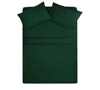 Inspire me Deep Fitted Sheet Polyester Bedding Skirt Sheet Flame Retardant Bedding Lightweight, Fitted sheets are excellent for protecting your mattress (Dark Green, Double)