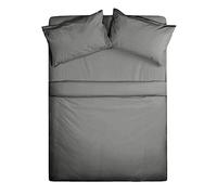 Inspire me Deep Fitted Sheet Polyester Bedding Skirt Sheet Flame Retardant Bedding Lightweight, Fitted sheets are excellent for protecting your mattress (Grey, Single)