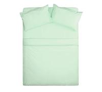 Inspire me Deep Fitted Sheet Polyester Bedding Skirt Sheet Flame Retardant Bedding Lightweight, Fitted sheets are excellent for protecting your mattress (Light Green, Double)