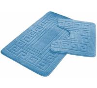 Inspire Me Gr ath Mat Set 2 Piece | Bath & Toilet Pedestal Mat | Bathroom Rug | Non Slip & Absorbable | Machine Washable (Blue)