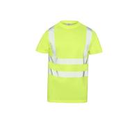 Inspire Me Hi Vis T Shirts for Men High Visibility Workwear Round Neck Hi Viz Safety Shirt, Security Work Utility Breathable Reflective Shirt Green 2XL