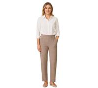 Inspire Me Ladies Womens Half Elasticated Waist Work Trousers Machine Washable Casual Stretch Trousers with Pockets Pants (Beige, 10 W 27 L)