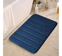 Inspire Me Luxurious Velvet Line Foam Bath Mat: Extra Large Size, Non-Slip, and Highly Water Absorbent Bathtub Floor Mat | Pedestal Bath & Toilet Mat (Bath Mat, 50x80 cm, Navy)
