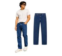 Inspire Me Mens Straight Leg Heavy Duty 100% Cotton Jeans | Regular Straight Leg | Plain Denim Wash Regular Fit Boys Dark Blue, 50W / 27L