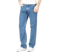 Inspire Me Mens Straight Leg Heavy Duty 100% Cotton Jeans | Regular Straight Leg | Plain Denim Wash Regular Fit Boys Light Blue, 48W / 27L