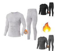 Inspire Me Mens Thermals Top and Bottoms Base Layer Set Ultra Thick Warm & Cosy Long Johns for Men Fleece Lined Trousers with Long Sleeves Top for Winters|White XL