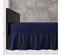 Inspire Me New Diamond Flat Sheet | Made With Top Material | Super Soft | Natural Cotton | Stylish Look | Machine Washable | Comfortable Bedsheet (Navy, Double)
