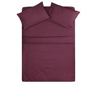 Inspire Me New Flame Retardant Bedding Flat Sheet | Made With Top Material | Super Soft Flat Sheet | Fabric is 100% Polyester | Stylish Look | Comfortable Bedsheet (Wine, Double)