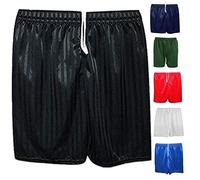 Inspire Me Pack of 2 Unisex School Pe Shorts Playing Games Pants Shadow Stripe Boys Girls Back to School Gym Football Sports Pull Up Shorts (Black, 3-4 Year)