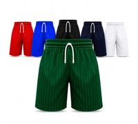 Inspire Me Pack of 2 Unisex School Pe Shorts Playing Games Pants Shadow Stripe Boys Girls Back to School Gym Football Sports Pull Up Shorts (Green, 5-6 Year)