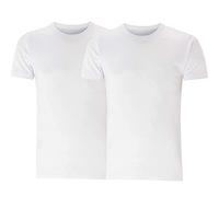 Inspire Me Pack of 2 White Men's Inner Vest Adults Baselayer Thermal Short Sleeve Warm Winter Ski Vest Top Half Sleeve T-Shirt Underwear Inner Vest Suitable for Indoor Outdoor Work & Travel Small