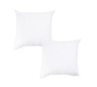 Inspire Me pack of 2 white polycotton hollowfibre cushion inserts inner pads, decorative square Pillows, cushion pads provide excellent comfort cushion (20 x 20” (50 x 50cm))
