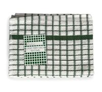 Inspire Me Pack of 6 Luxury Terry Check Tea Towels 100% Cotton Kitchen Towels - High-Performance Cleaning Cloths with Superior Absorption Green