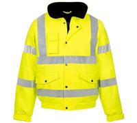 Inspire Me Plain Hi Viz Mens Bomber | Fully Taped Seams| Comfort To Wear | Polyester Lining | 2 Front Pockets (Yellow, 4XL)