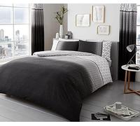 Inspire Me Poly-Cotton Urban Ombre Printed Duvet Set - Reversible Printed Quilt Cover Set - Super Soft Bed Sheet with Pillow Covers - Double Size - Urban Ombre Teal (Gray, Double)