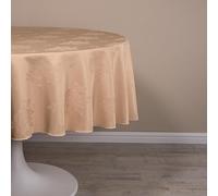 Inspire Me Polyester Round Damask Rose Tablecloths or Dining Table Cover for Weddings Birthday Parties Baby Shower Decorations (Sandalwood, 54" (137cm))