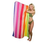 Inspire Me Sand Free Extra-Large Jumbo Beach Cotton Towels Lightweight Soft and Quick Dry Swim beach Towel with Multi-Options for Outdoor Traveling on Vacation (Rainbow Stripe, Multi)