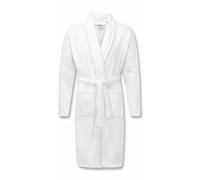 Inspire Me Unisex Shawl Bathrobe 100% Egyptian Cotton Terry Towel Bathrobe Dressing shawl collar Gown Bath Perfect for Shower Spa Hotel Robe Holiday Nightwear (White)