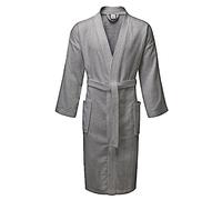 Inspire Me Value Range Terry Towelling Kimono Bathrobe - 100% Cotton Unisex Terry Towelling material giving a light and soft feel and quick drying (Silver Grey)