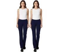 Inspire Me Women Boot Leg Pants Pull On Nurse Work Bottoms Ladies Elasticated Waist High Stretch Bottoms Boot Cut Pants Pack of 2 (Navy, 14W / 27L)