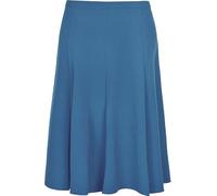 Inspire Me Womens Skirts 8 Panel Half Elasticated 27 Inch Knee Length Casual Stretchy Flared Work Dress Maxi Skirt Ladies Soft Stretch Pleated Skirt Multiple Colours Girls School Skirt(Denim, 22)