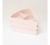 Inspire My Play - 3 x Silicone Sorting and Organising Compartments - Compatible with Sensory PlayTray - Tuff Tray Accessories - Early Development & Activity Toys for Disabled Children - Shell Pink