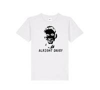 Inspired Alright Dave? Only Fools & Horses Cult TV Crew Neck Unisex T-Shirt | Regular Fit 100% Cotton Retro Vintage T-Shirt | British Comedy tee for UK Men/Women/Kids White