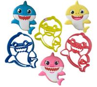 INSPIRED BY BABY SHARK COOKIE CUTTERS. Baby, Mommy And Daddy Shark Family Cartoon Characters Cookie Cutters In A Convenient Bundle (3 Pack)