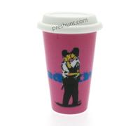 Inspired By Banksy 'Kissing Police' Double Walled Travel Mug