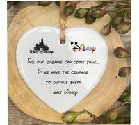 Inspired By Walt D Dreams Come True Quote Ceramic Heart Shape Plaque Gift Sign cr6