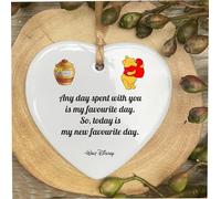 Inspired By Walt D Winnie The P Favorite Day Quote Ceramic Heart Shape Plaque Gift Sign cr3