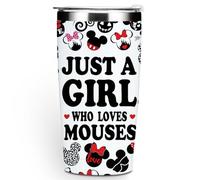 Inspired Cartoon Mouse Tumbler, Magic Mouse Lovers Coffee Mug Animal Lovers Mouse Themed Gifts for Women Girls Sister Friendship Birthday Christmas 20 oz Stainless Steel Travel Thermos Insulated Cup