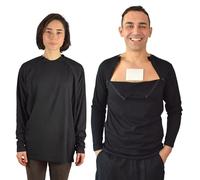 Inspired Comforts Chemotherapy Port Access Long Sleeve Shirt Black 3XL