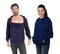 Inspired Comforts Chemotherapy Port Access Pullover Hoodie - Blue - Large