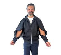 Inspired Comforts Dialysis Port Access Unisex Hoodie with Two Way Arm Access Zip, Charcoal, Medium