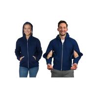 Inspired Comforts Dialysis Port Access Unisex Hoodie with Two Way Arm Access Zip, Navy, L