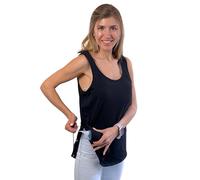 Inspired Comforts Post Surgery Mastectomy Recovery Tank Top with Drain Pocket & Snap-Access, Black, S