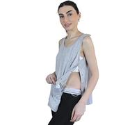 Inspired Comforts Post Surgery Mastectomy Recovery Tank Top with Drain Pocket & Snap-Access, Heathergrey, XL