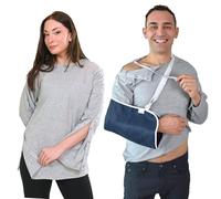 Inspired Comforts Unisex Post-Surgery/Dialysis Shirt | Full Tearaway Design with Easy-Open Shoulder, Arm & Side Snaps, Heather Grey, Medium