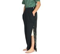 Inspired Comforts Unisex Tearaway Post Surgery Recovery Pajama Pants with Side Snaps & Pockets, Black, XL